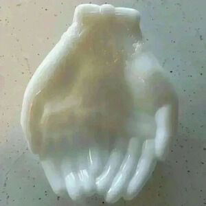 Vintage Avon White Milk Glass Hand Dish for Soap Rings Jewelry